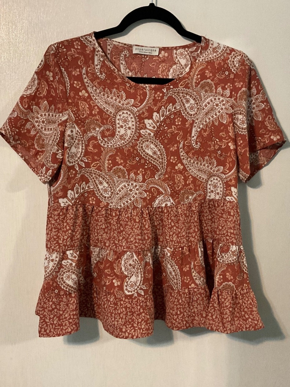 Papercrane boho short sleeve shirt